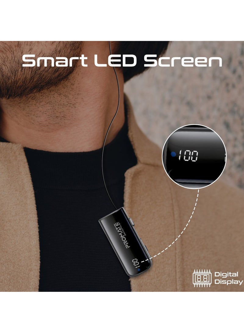 Bluetooth Mono Wireless Earpiece with 22hr Playtime, Crystal Clear Calls, LED Display, Multi-Device Connectivity, Bluetooth v5.3 Tech, retractable cable, IPX7 Water-Resistance, and Built-In Controls for Home, Office, MonoFlix-BT Black