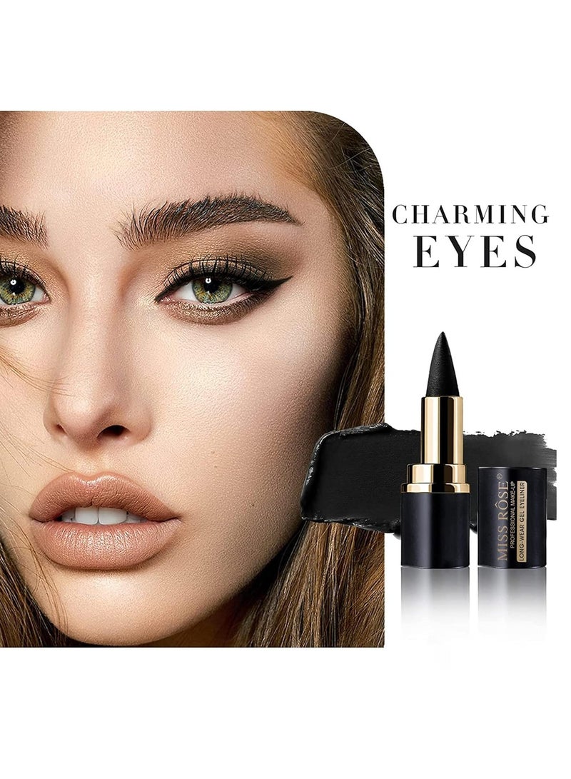 مس روز قلم كحل جل، أداة كحل كريمي مقاومة للتلطخ، قلم كحل غير لامع، قلم كحل تاتو، قلم كحل جل لمكياج العيون للنساء والفتيات - Image 2