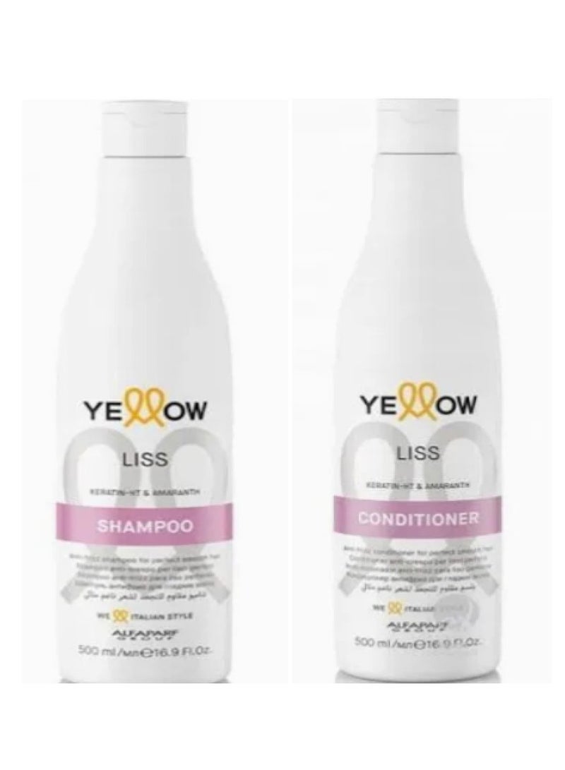 ALFAPARF 2-Piece Yellow Liss Keratin Conditioner & Keratin Shampoo 500ml  - Image 3