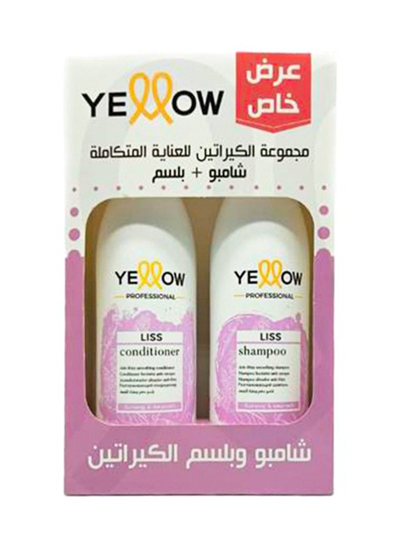ALFAPARF 2-Piece Yellow Liss Keratin Conditioner & Keratin Shampoo 500ml  - Image 1