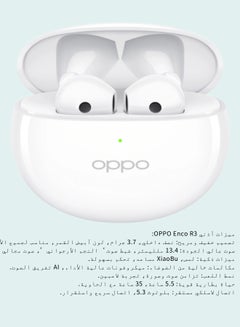 أوبو Enco R3 True Wireless Earbuds - Semi-In-Ear Design, AI Noise Cancellation, 35-Hour Battery Life, Bluetooth 5.3 White  - Image 2