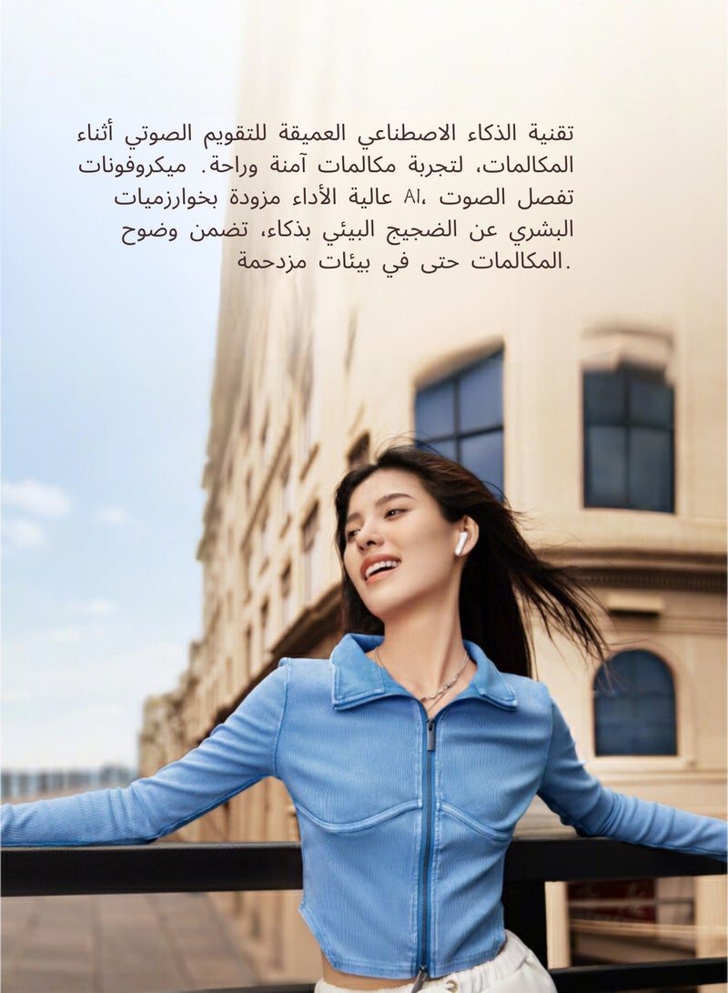 OPPO - Enco R3 True Wireless Earbuds - Semi-In-Ear Design, AI Noise Cancellation, 35-Hour Battery Life, Bluetooth 5.3 White - Image 1