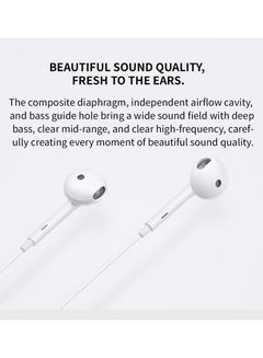 أوبو Wired Earphone Type-C with Microphone Built-in Earphone White  - Image 4