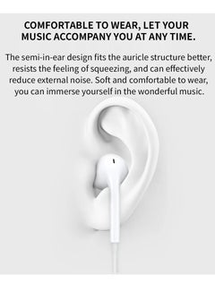 أوبو Wired Earphone Type-C with Microphone Built-in Earphone White  - Image 5