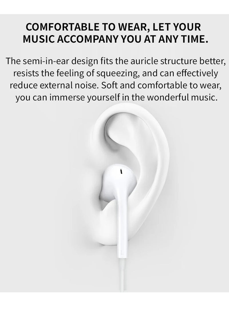 OPPO - Wired Earphone Type-C with Microphone Built-in Earphone White - Image 1
