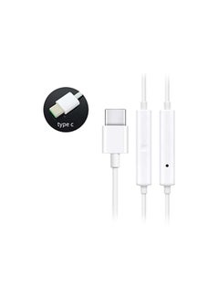 أوبو Wired Earphone Type-C with Microphone Built-in Earphone White  - Image 2