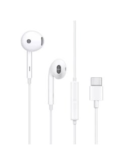 أوبو Wired Earphone Type-C with Microphone Built-in Earphone White  - Image 1