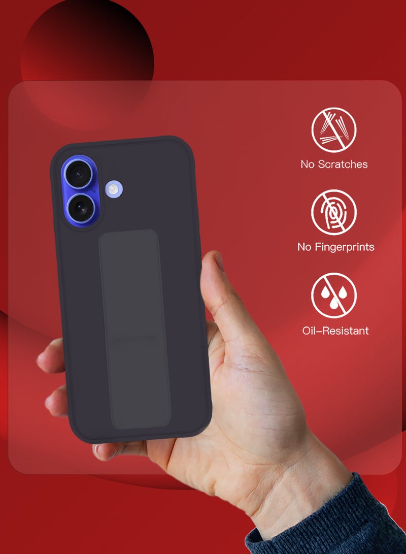 MARGOUN - (for Apple iPhone 16 Plus) 3Packs, Case  PU Leather Back Cover Stand Function Finger Grip Case Cover with Shock Proof Screen Protector Dark Purple-3 - Image 1