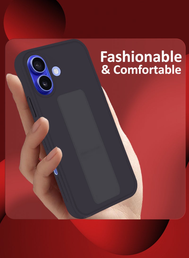 MARGOUN - (for Apple iPhone 16 Plus) 3Packs, Case  PU Leather Back Cover Stand Function Finger Grip Case Cover with Shock Proof Screen Protector Dark Purple-3 - Image 1