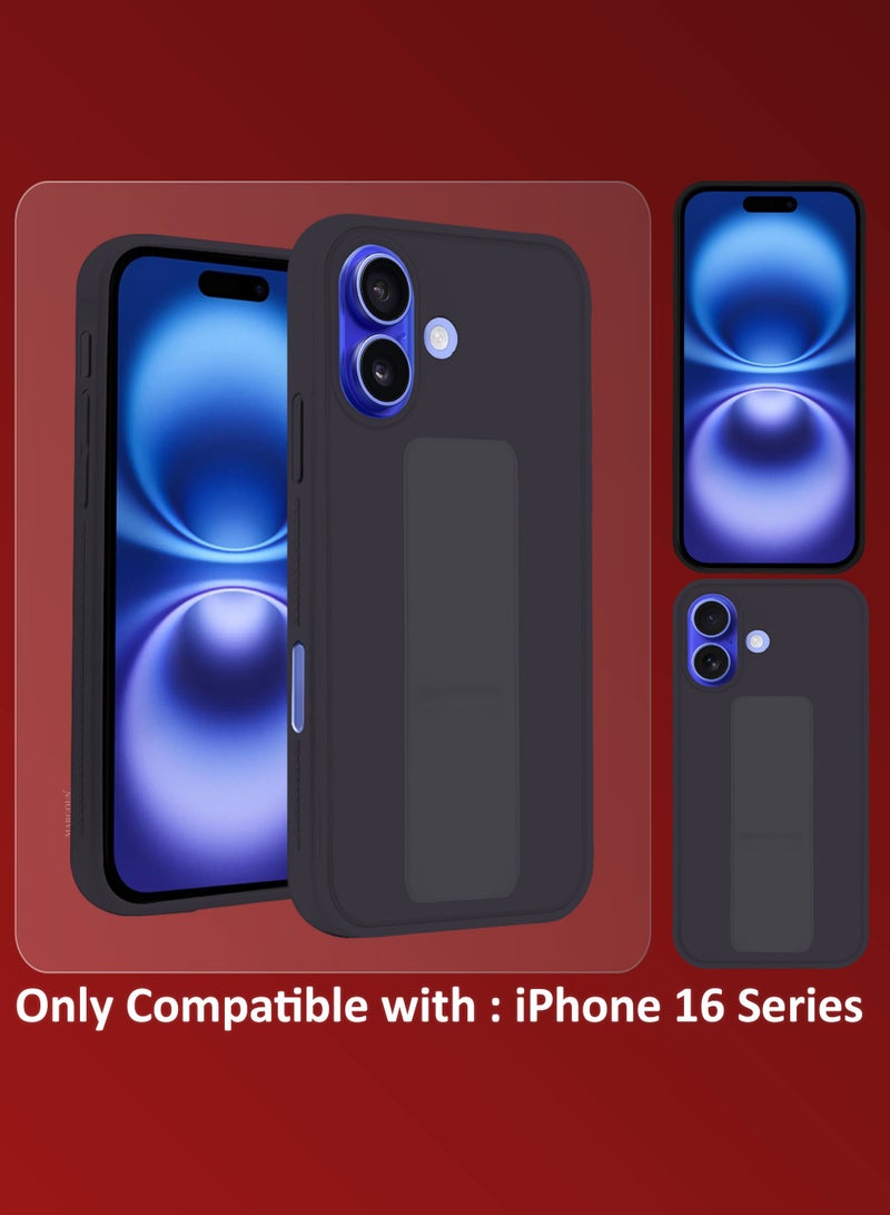 MARGOUN - (for Apple iPhone 16 Plus) 3Packs, Case  PU Leather Back Cover Stand Function Finger Grip Case Cover with Shock Proof Screen Protector Dark Purple-3 - Image 1