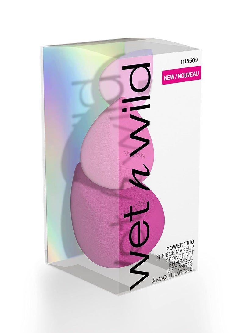 Wet N Wild Power Trio 3-Piece Beauty Blender Makeup Sponge Set Pink - 3 Pack  - Image 4