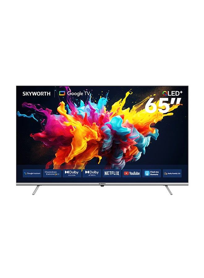 سكاي ورث تلفزيون ذكي 65 بوصة 4K QLED+، وضع الحماية للعين، وضع صانع الأفلام، نظام Google TV، ميزة العثور على الريموت، صوت Dolby Atmos وHDR10+، ضمان سنتين، 65Q6500G، أسود 65Q6500G أسود - Image 1