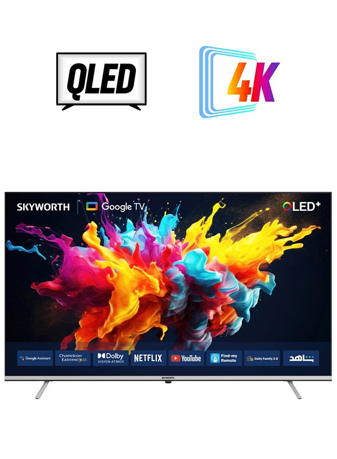 سكاي ورث تلفزيون ذكي 65 بوصة 4K QLED+، وضع الحماية للعين، وضع صانع الأفلام، نظام Google TV، ميزة العثور على الريموت، صوت Dolby Atmos وHDR10+، ضمان سنتين، 65Q6500G، أسود 65Q6500G أسود - Image 2