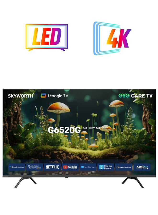 سكاي ورث تلفزيون ذكي 65 بوصة 4K UHD LED، وضع الحماية للعين، وضع الألعاب، نظام Google TV، ميزة العثور على الريموت، تردد 60 هرتز، تقنية HDR10 وصوت DTS Studio، ضمان سنتين، 65G6520G، أسود 65G6520G - Image 2