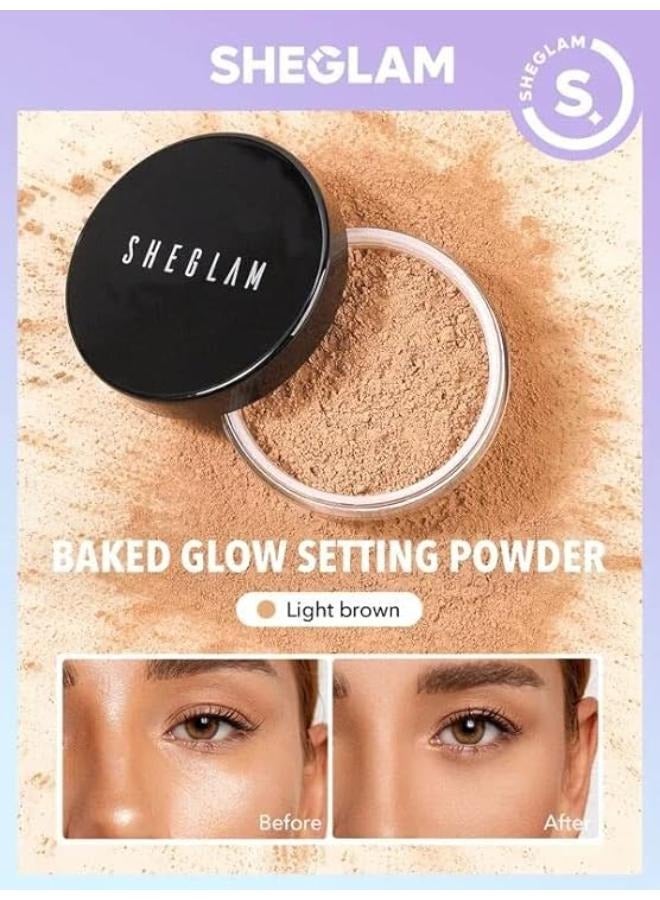 Baked Glow Setting Powder Light Brown light brown