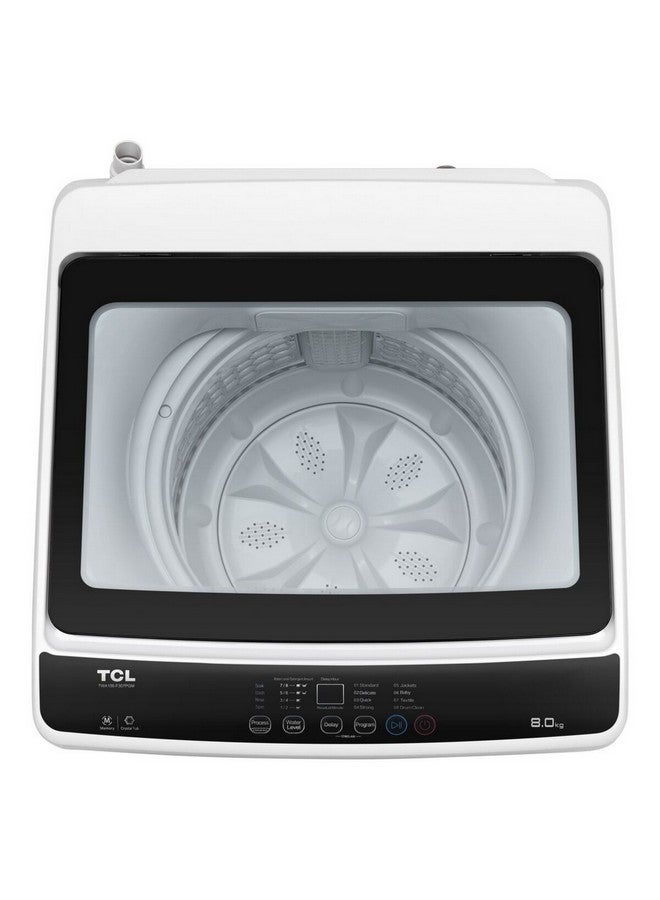 تي سي إل غسالة ملابس تحميل علوي F-Series للماء الساخن والبارد بيضاء وسوداء 8 كجم F708TLW - Image 4