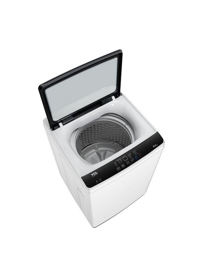 تي سي إل غسالة ملابس تحميل علوي F-Series للماء الساخن والبارد بيضاء وسوداء 8 كجم F708TLW - Image 3