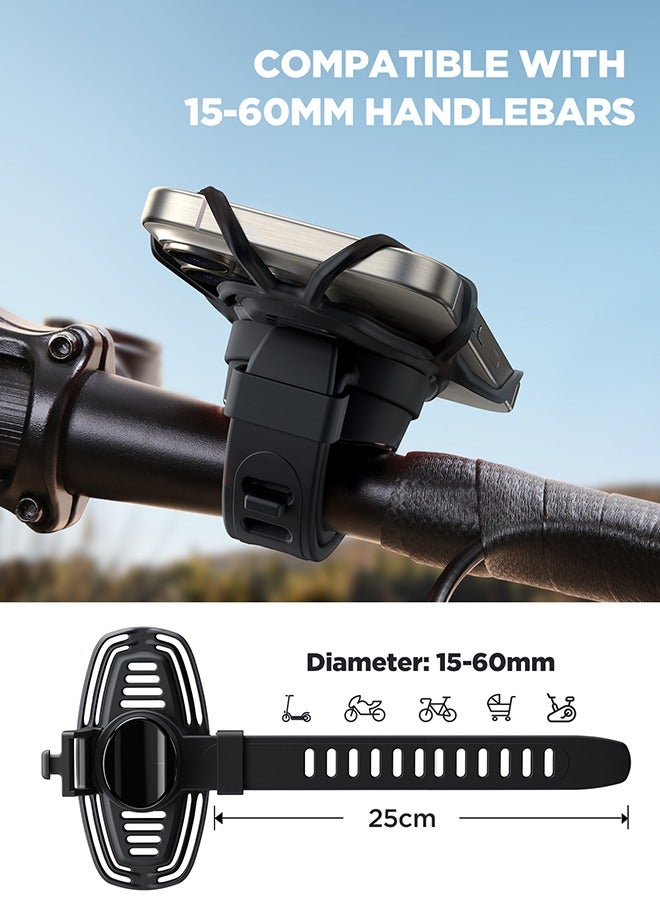 JOYROOM JR-ZS382 Silicone Bike Phone Mount Bicycle Motorcycle Phone Mount Holder Black  - Image 4
