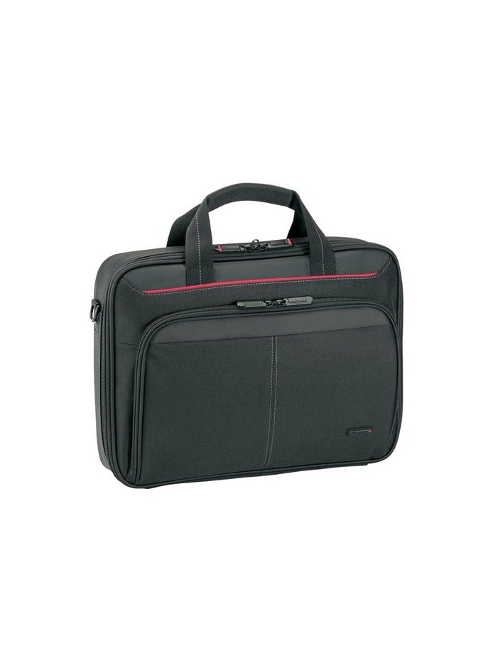 targus Classic Black 13.4-14" Laptop Bag Carry Case Clamshell CN313 -72 - Removable/adjustable padded shoulder strap, top carrying handles Black - Image 2