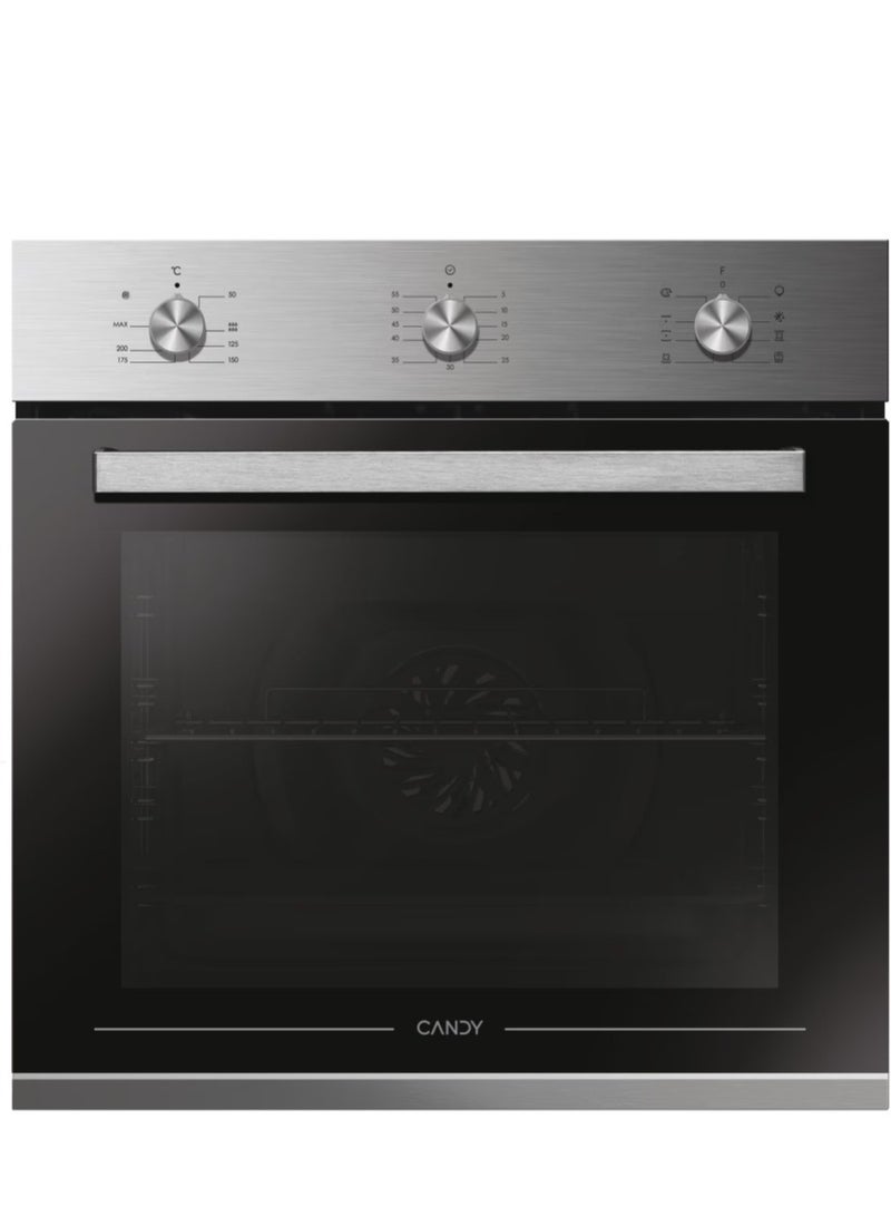 CANDY Built-in Electric Oven, 60cm 65L 8 Functions, Cooling Fan - FCT612XSASO Steel - Image 1