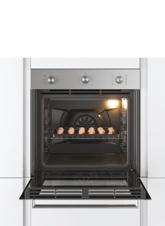 CANDY Built-in Electric Oven, 60cm 65L 8 Functions, Cooling Fan - FCT612XSASO Steel - Image 2
