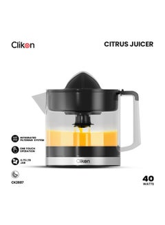 Clikon Citrus Juicer 40W, 750ML – Powerful Electric Citrus Press for Fresh Orange, Lemon, and Lime Juice 750 ml 40 W CK2687 Black/Silver  - Image 1