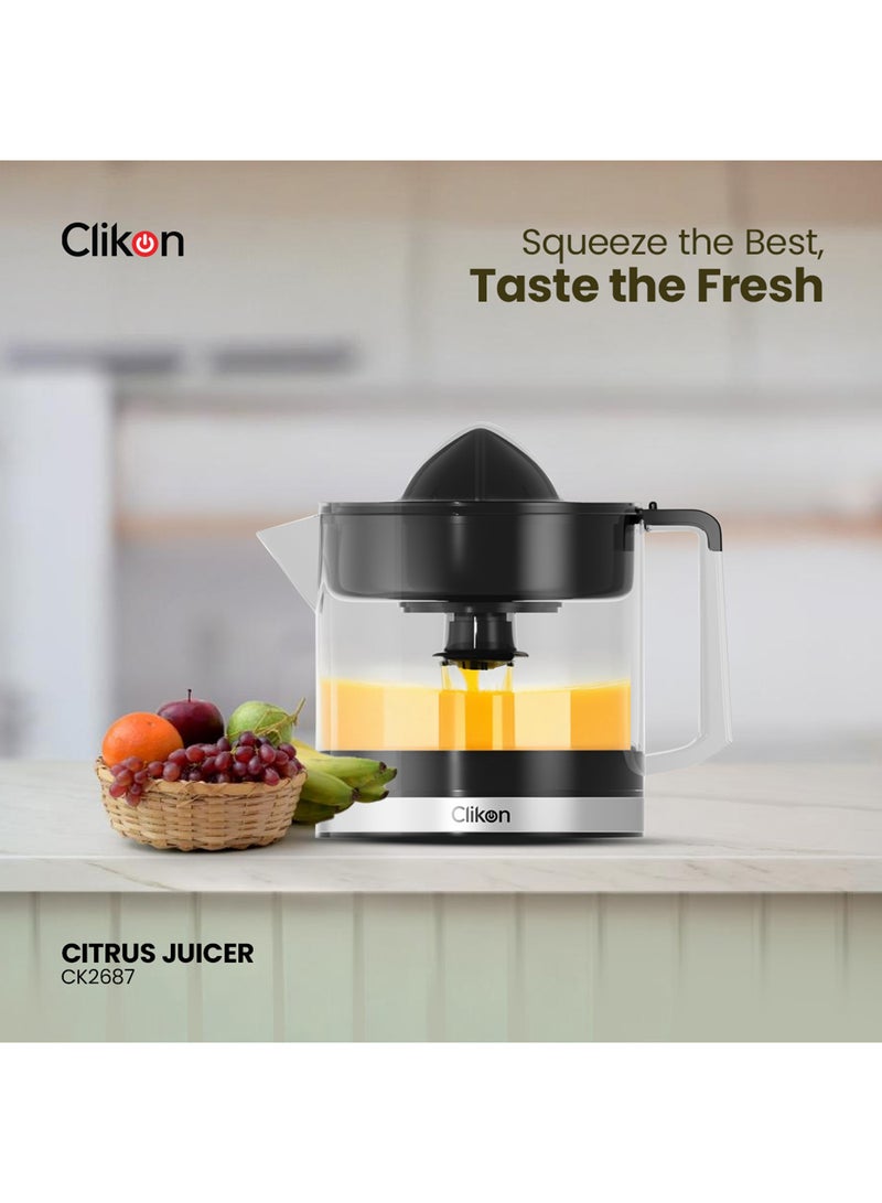 Clikon - Citrus Juicer 40W, 750ML – Powerful Electric Citrus Press for Fresh Orange, Lemon, and Lime Juice 750 ml 40 W CK2687 Black/Silver - Image 1