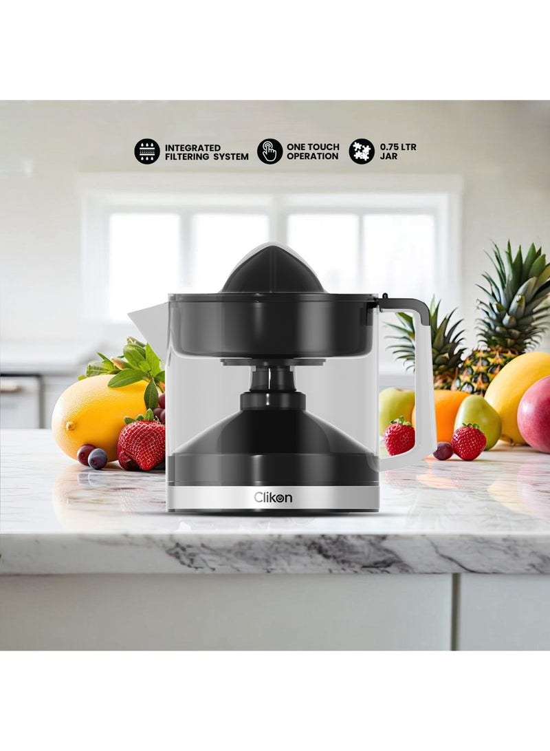 Clikon - Citrus Juicer 40W, 750ML – Powerful Electric Citrus Press for Fresh Orange, Lemon, and Lime Juice 750 ml 40 W CK2687 Black/Silver - Image 1