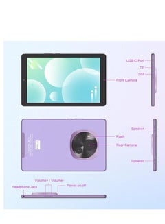 C idea 9-Inch Smart  Android Tablet 800x1280 IPS Screen Smart Tablet PC With Sim For Education CM935 Purple  - Image 4