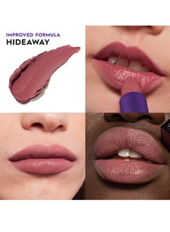 Urban Decay Vice Hydrating Lipstick, Long-lasting Cream Matte or Shine Finish, Creamy Formula, Moisturizing Lip Color with Aloe Vera & Avocado Oil, Vegan, Cruelty-free - 0.11 oz Hideaway (Deep Nude Mauve - Matte Finish)  - Image 4