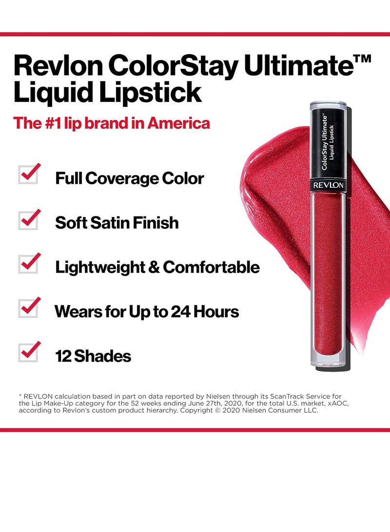 ريفلون أحمر شفاه سائل، مكياج وجه، لون ثابت نهائي، ألوان شفاه غنية تدوم طويلاً، لمسة ساتان، 030، 0.07 أونصة - Image 2