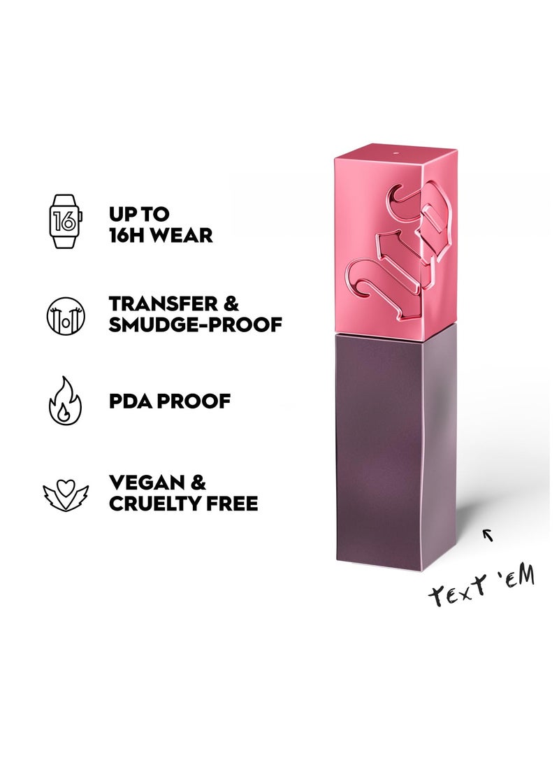 Urban Decay Vice Lip Bond Glossy Longwear Liquid Lipstick, Transfer-proof, Smudge-proof, Bold Longwear Shades Up to 16HR Wear, Hydrating Lip Color, Instant Shine, Vegan, Cruelty-free - 0.14 fl oz Text 'Em (Nude Pink)  - Image 2