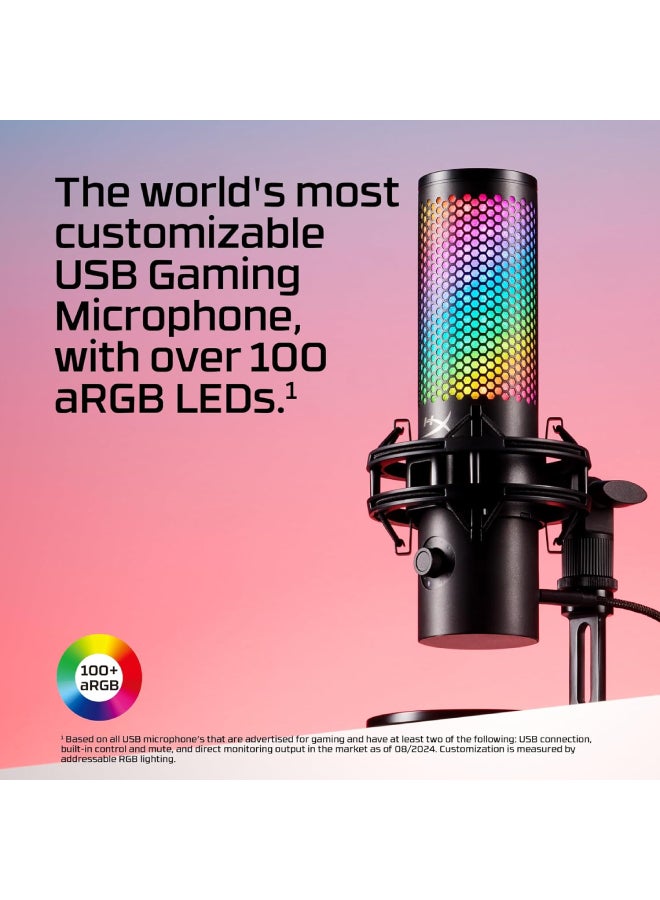 HYPERX - QuadCast 2 S – USB Microphone, with RGB Lighting, Streaming and Podcasting, with On-Board Controls, LED Lighting, Removable Shock Mount, PC, Mac, USB-C - Image 1