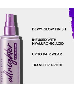 Urban Decay All Nighter Extra Glow Dewy Makeup Setting Spray for Face, Hyaluronic Acid & Agave Extract, Long-lasting 16 HR Wear, Radiant Finish, Temperature Control, Oil-free, Vegan - 4 fl oz Clear  - Image 3