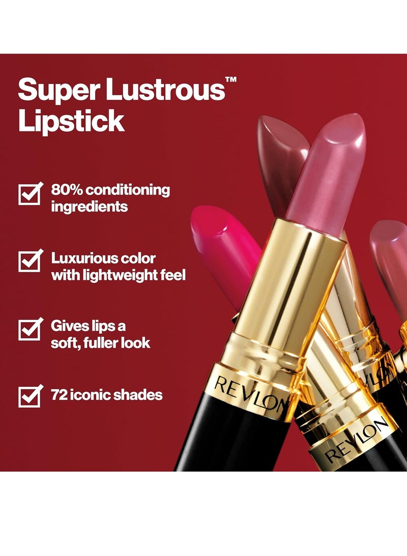 Revlon Super Lustrous Lipstick, Lip Makeup Gift, Stocking Stuffers for Women, Creamy, Moisturized Feel in Mauves & Trends, 0.15 oz 245 Smoky Rose - Image 3