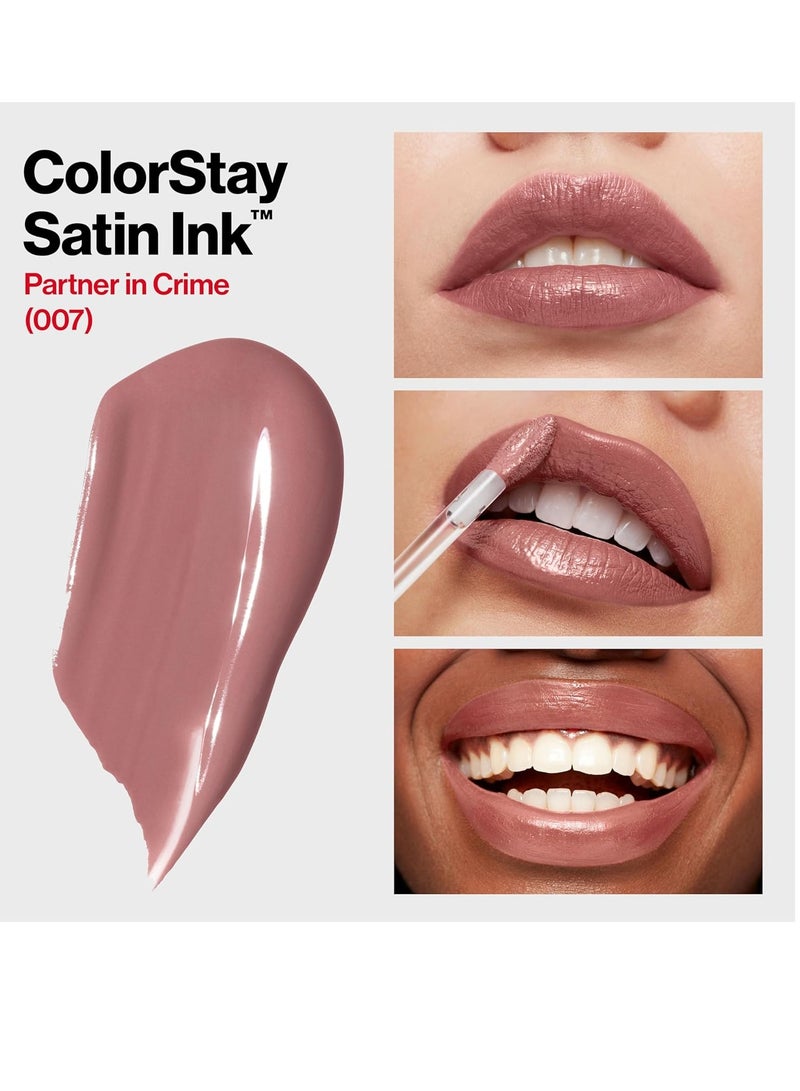 ريفلون أحمر شفاه سائل، مكياج وجه، حبر ساتين لون ستاي، ألوان شفاه غنية تدوم طويلاً، مص formulated مع زيت بذور الكشمش الأسود، 0.17 أونصة سائلة - Image 2