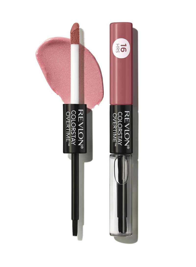 ريفلون أحمر شفاه سائل ColorStay Overtime مع لمعة شفاه شفافة، هدايا مكياج للنساء، مع فيتامين E، 0.07 أونصة - Image 3
