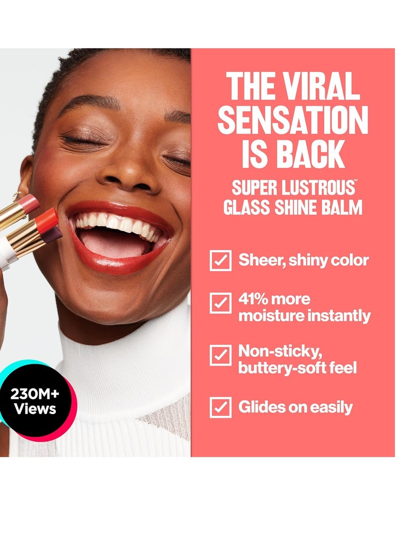 Revlon - Super Lustrous Glass Shine Balm, Moisturizing Lip Makeup, Shiny Finish, Made with Hydrating and Nourishing Ingredients for Comfortable Wear, 0.11 oz 004 Nude Illuminator - Image 1