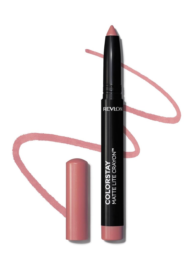 ريفلون أحمر شفاه كرايون مات لايت ColorStay مع شاربنر مدمج، مقاوم للتلطخ، مقاوم للماء، لون شفاه غير جاف، 0.049 أونصة - Image 1