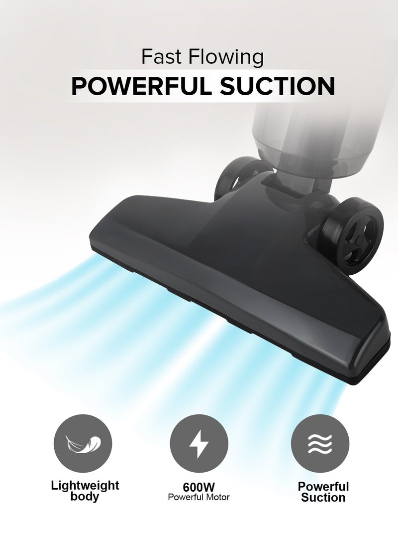 GEEPAS Stick And Handheld Vacuum Cleaner, HEPA Filter, 1.2L Dust Bag Capacity, 600W Powerful Motor, Transparent Dust Cup for Easy Check, Lightweight Body And Low Noise 1.2 L 600 W GVC19055-GR Grey  - Image 3