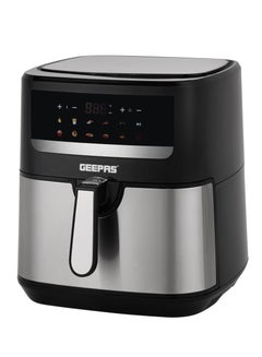 GEEPAS 9.2 L Digital Air Fryer With Cake Tray, Brush, Tong & Baking Paper| 1800 W Vortex Technology, LED Display, 10 Preset Programs, Interior Lamp| For Fries, Steak, Chicken, Cake, Meat, Bread, etc | 2 Years Warranty 9.2 L 1800 W GAF37509 Black/Silver  - Image 4