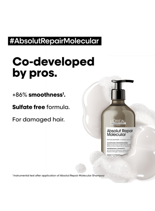 L'Oréal Professionnel - Absolut Repair Molecular Sulfate-Free Shampoo For All Damaged Hair Types 500ml - Image 1