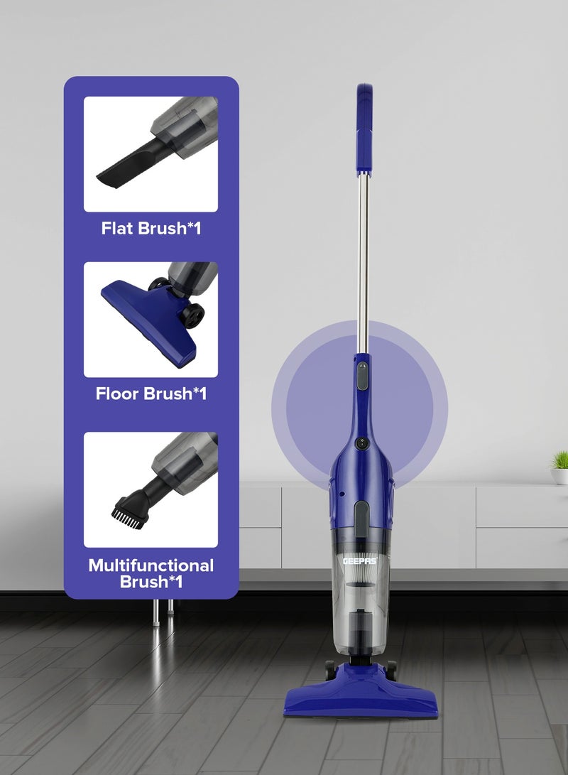 جيباس - Stick And Handheld Vacuum Cleaner, HEPA Filter, 1.2L Dust Bag Capacity, 600W Powerful Motor, Transparent Dust Cup for Easy Check, Lightweight Body And Low Noise 1.2 L 600 W GVC19055-BL Blue - Image 1