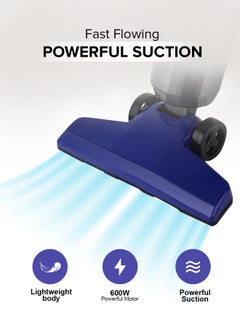 جيباس Stick And Handheld Vacuum Cleaner, HEPA Filter, 1.2L Dust Bag Capacity, 600W Powerful Motor, Transparent Dust Cup for Easy Check, Lightweight Body And Low Noise 1.2 L 600 W GVC19055-BL Blue  - Image 3