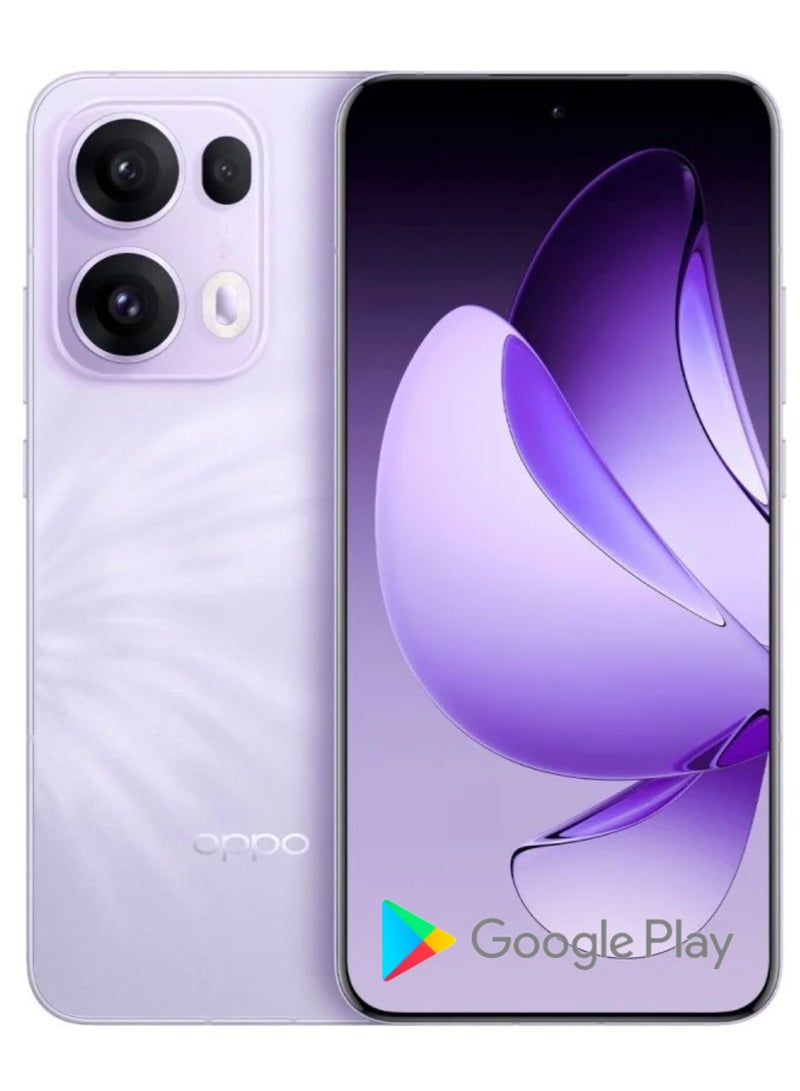 OPPO Reno 13 Pro Mobile 12GB+256GB Butterfly Purple 6.83-inch FHD+ AMOLED display with a 120Hz refresh rate, a 240Hz touch sampling rate, a 2,160Hz PWM dimming rate, Mediatek Dimensity 8350 with Google play Chinese version  - Image 1