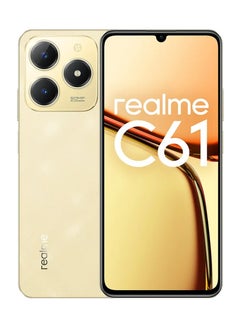 ريل مي Realme C61 256GB 6GB RAM 4G LTE, Dual SIM Sparkle Gold-International version  - Image 1