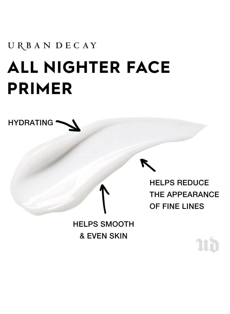 Urban Decay All Nighter Longwear Face Primer, Smoothing & Hydrating Base for Foundation Face Makeup, Sheer & Lightweight, for All Skin Types, Paraben-free, Vegan, Cruelty-free White  - Image 3