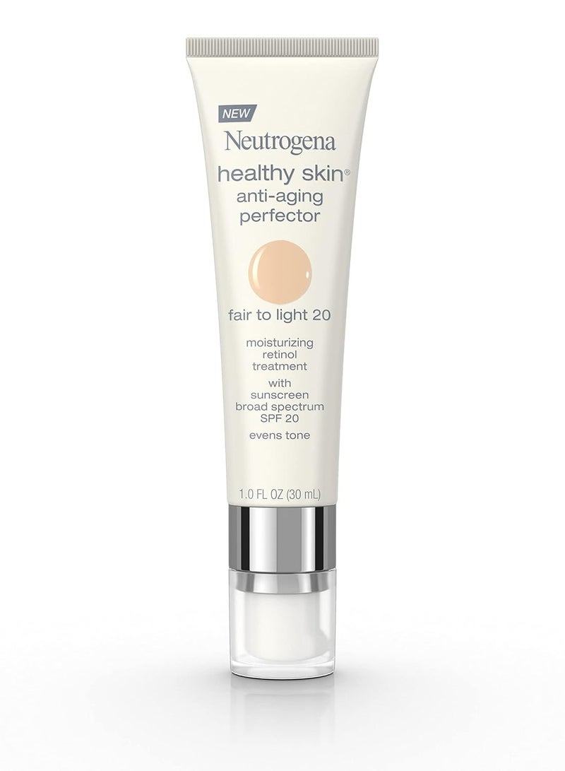 نيوتروجينا Retinol Treatment and Tinted Facial Moisturizer, Healthy Skin Anti-Aging Perfector with Broad Spectrum SPF 20 Sunscreen with Titanium Dioxide, 20 Fair to Light, 1 fl. Oz 20 Fair to Light 1Fluid Ounce - Image 1