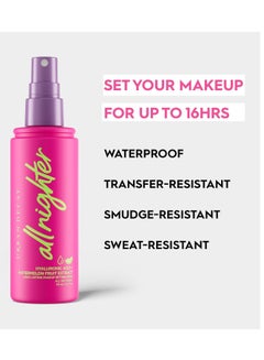 Urban Decay All Nighter Hyaluronic Acid Waterproof Dewy Setting Spray for Face, Luminous Glowy Look, Long-lasting, Smudge-proof & Transfer-resistant Makeup, Refreshing Watermelon Scent Clear  - Image 2