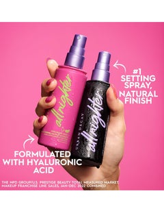 Urban Decay All Nighter Hyaluronic Acid Waterproof Dewy Setting Spray for Face, Luminous Glowy Look, Long-lasting, Smudge-proof & Transfer-resistant Makeup, Refreshing Watermelon Scent Clear  - Image 3